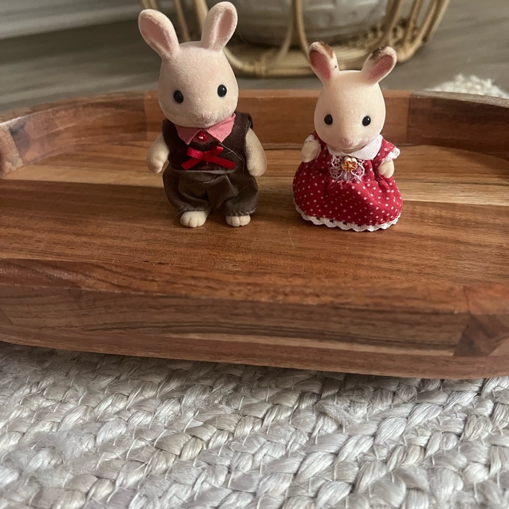 Calico Critters Sylvanian Rabbits  Set Of 2